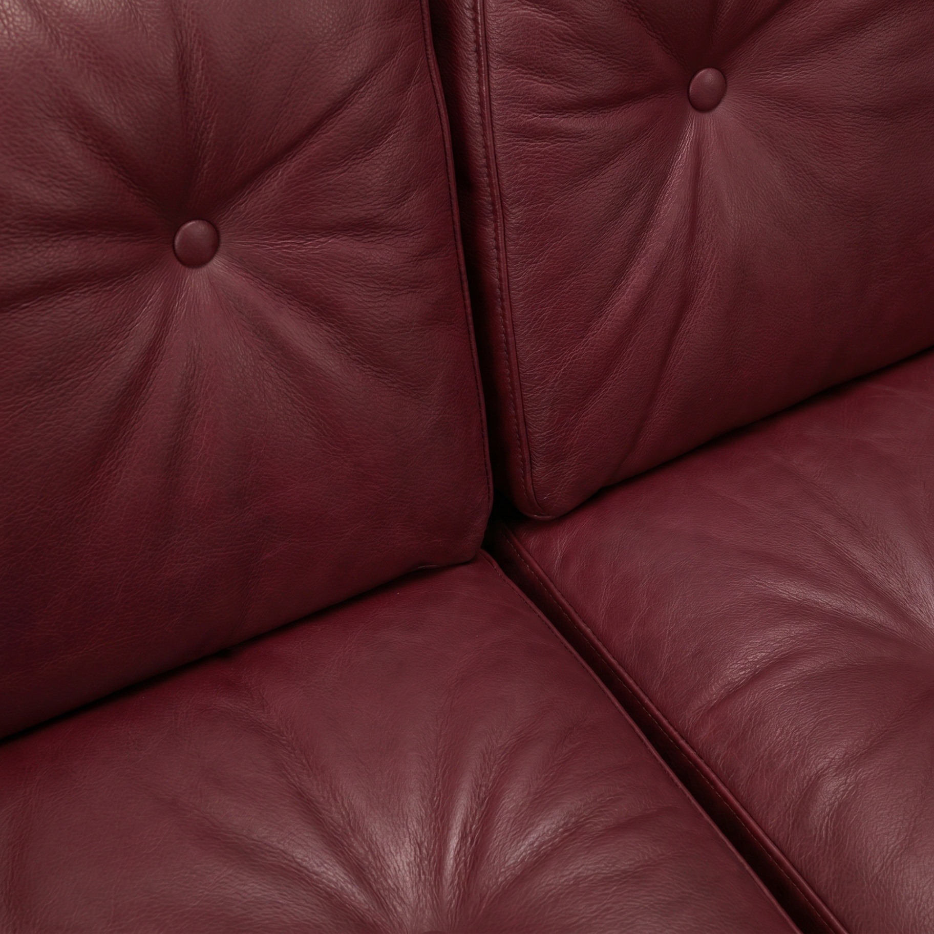 3-pers. lædersofa detalje – stof og syning